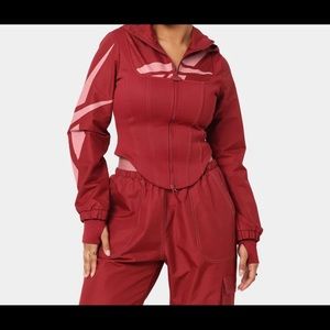 Reebok Cardi B Corset Jacket ONLY Informal Triathlon Red (Size Large)
